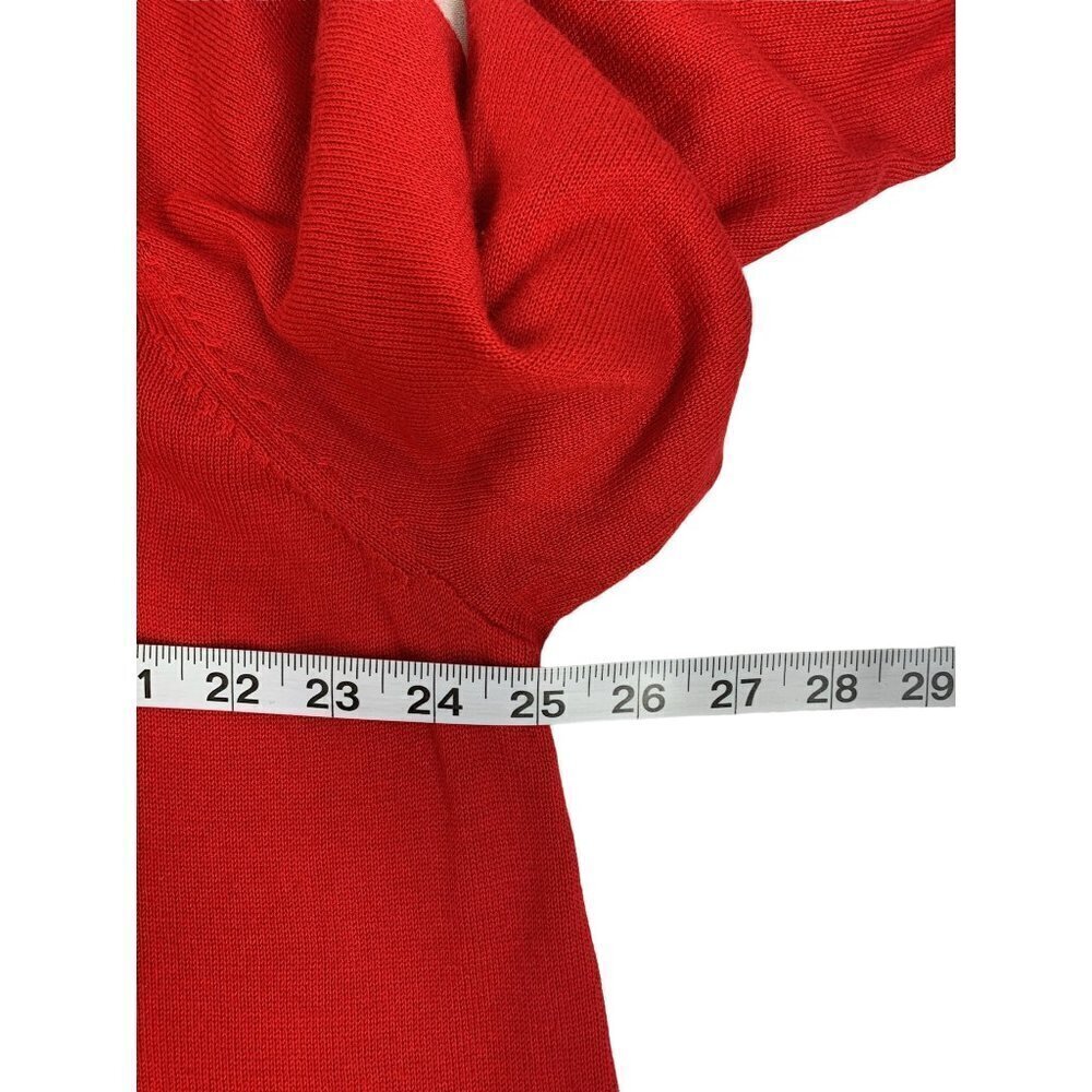 Chelsea & Theodore Women's Jeweled Neck Red Sweater - Picture 4 of 6